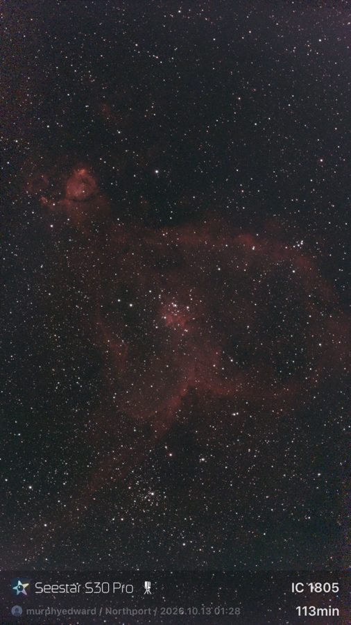 IC 1805 — HEART NEBULA — Northport, New York · October 13, 2026